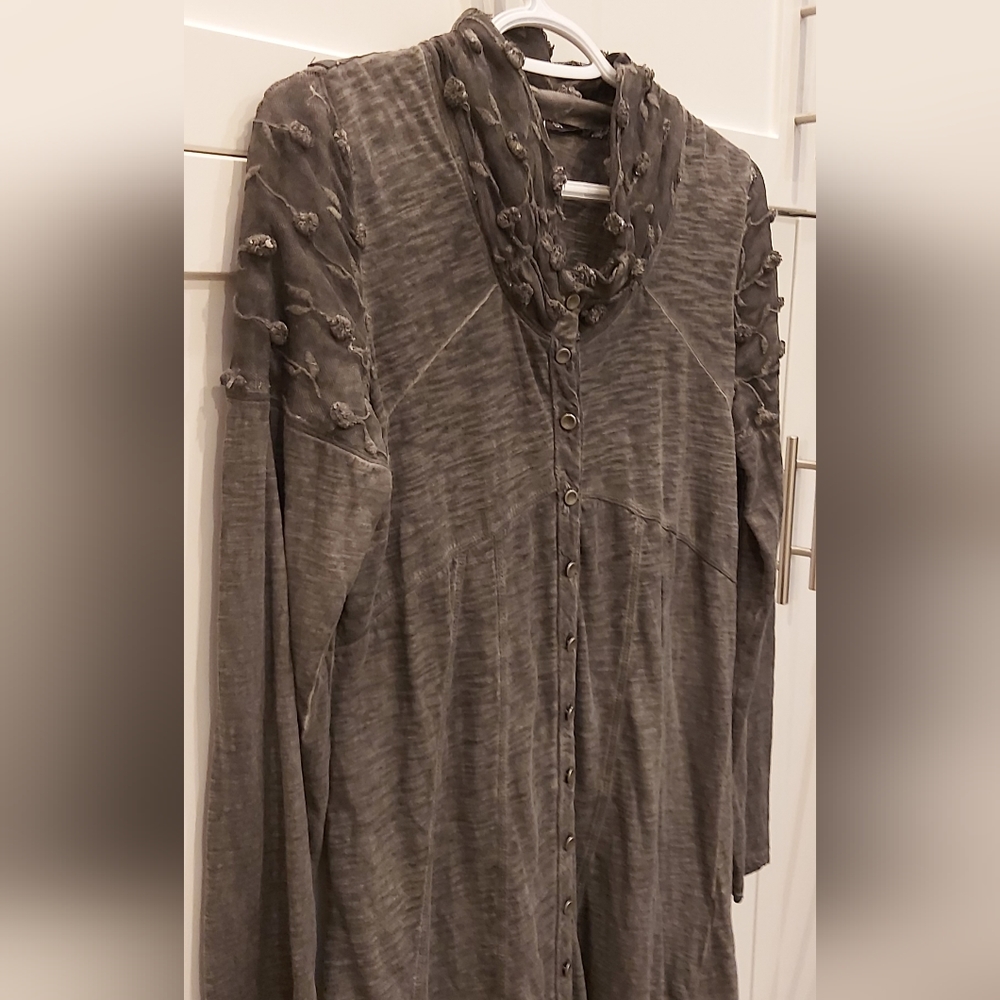 Yest distressed button front dress